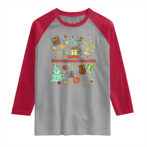 Merry Christmahanakwanzika Raglan Shirt Funny Winter Holiday Gift TS12 Sport Gray Red Print Your Wear