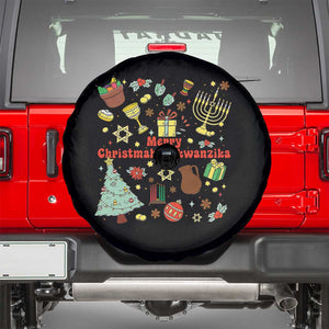 Merry Christmahanakwanzika Spare Tire Cover Funny Winter Holiday Gift TS12 Black Print Your Wear