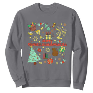 Merry Christmahanakwanzika Sweatshirt Funny Winter Holiday Gift TS12 Charcoal Print Your Wear