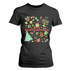 Merry Christmahanakwanzika T Shirt For Women Funny Winter Holiday Gift TS12 Black Print Your Wear