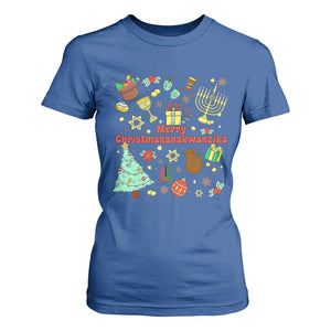 Merry Christmahanakwanzika T Shirt For Women Funny Winter Holiday Gift TS12 Royal Blue Print Your Wear