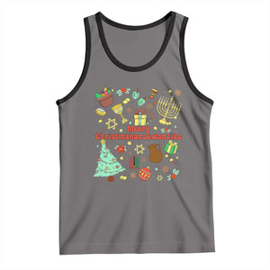 Merry Christmahanakwanzika Tank Top Funny Winter Holiday Gift TS12 Deep Heather Black Print Your Wear