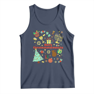 Merry Christmahanakwanzika Tank Top Funny Winter Holiday Gift TS12 Navy Print Your Wear