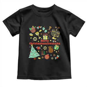 Merry Christmahanakwanzika Toddler T Shirt Funny Winter Holiday Gift TS12 Black Print Your Wear