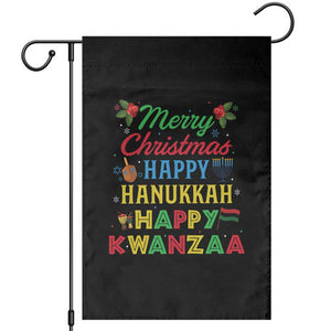 Merry Christmas Hanukkah Kwanzaa Garden Flag Funny Holiday Gift TS12 Black Print Your Wear