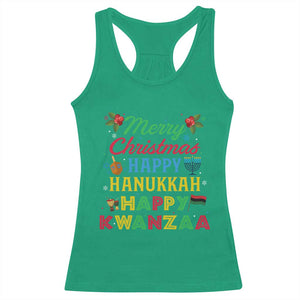 Merry Christmas Hanukkah Kwanzaa Racerback Tank Top Funny Holiday Gift TS12 Irish Green Print Your Wear