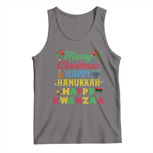 Merry Christmas Hanukkah Kwanzaa Tank Top Funny Holiday Gift TS12 Deep Heather Print Your Wear