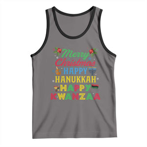 Merry Christmas Hanukkah Kwanzaa Tank Top Funny Holiday Gift TS12 Deep Heather Black Print Your Wear