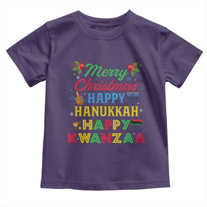 Merry Christmas Hanukkah Kwanzaa Toddler T Shirt Funny Holiday Gift TS12 Purple Print Your Wear