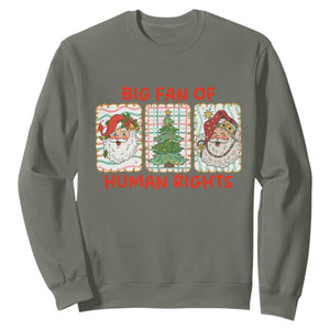 Big Fan Of Human Rights And Equality Sweatshirt Xmas Activism Gift TS12 Military Green Print Your Wear