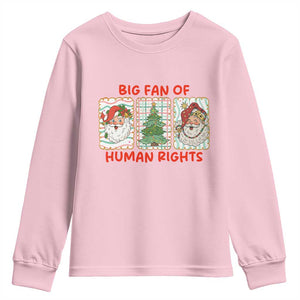 Big Fan Of Human Rights And Equality Youth Sweatshirt Xmas Activism Gift TS12 Light Pink Print Your Wear
