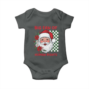 Christmas Cute Santa Big Fan Of Human Rights Gift Baby Onesie TS12 Dark Heather Print Your Wear