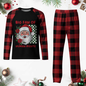 Christmas Cute Santa Big Fan Of Human Rights Gift Plaid Pajama Set TS12 Buffalo Plaid Print Your Wear