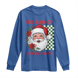 Christmas Cute Santa Big Fan Of Human Rights Gift Long Sleeve Shirt - Print Your Wear