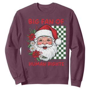 Christmas Cute Santa Big Fan Of Human Rights Gift Sweatshirt - Print Your Wear