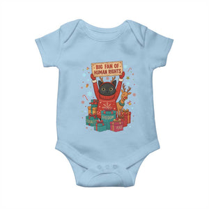 Cute Santa Cat Big Fan Of Human Rights Baby Onesie Christmas Supporters TS12 Light Blue Print Your Wear