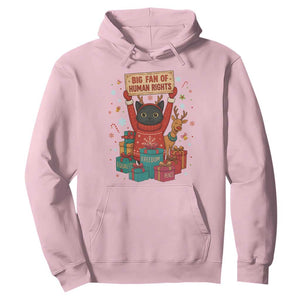 Cute Santa Cat Big Fan Of Human Rights Hoodie Christmas Supporters TS12 Light Pink Print Your Wear