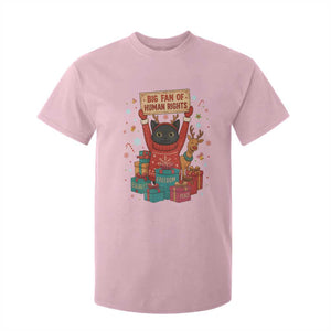 Cute Santa Cat Big Fan Of Human Rights T Shirt For Kid Christmas Supporters TS12 Light Pink Print Your Wear