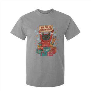 Cute Santa Cat Big Fan Of Human Rights T Shirt For Kid Christmas Supporters TS12 Sport Gray Print Your Wear