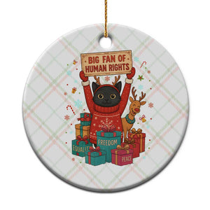 Cute Santa Cat Big Fan Of Human Rights Ceramic Ornament Christmas Supporters TS12 1pc Christmas Plaid Print Your Wear