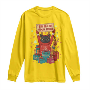 Cute Santa Cat Big Fan Of Human Rights Long Sleeve Shirt Christmas Supporters TS12 Daisy Print Your Wear