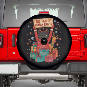 Cute Santa Cat Big Fan Of Human Rights Spare Tire Cover Christmas Supporters TS12 Black Print Your Wear