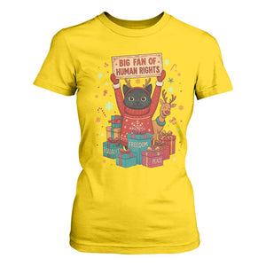 Cute Santa Cat Big Fan Of Human Rights T Shirt For Women Christmas Supporters TS12 Daisy Print Your Wear