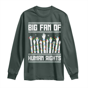 Big Fan Of Human Rights Equality Supporters Long Sleeve Shirt Christmas Gift TS12 Dark Forest Green Print Your Wear