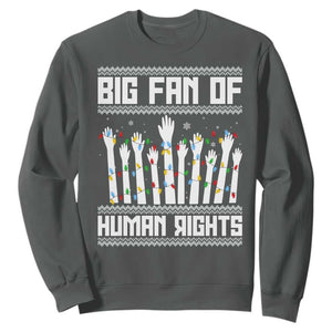 Big Fan Of Human Rights Equality Supporters Sweatshirt Christmas Gift TS12 Dark Heather Print Your Wear