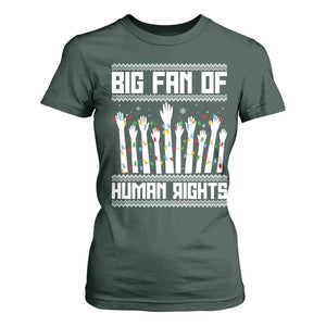 Big Fan Of Human Rights Equality Supporters T Shirt For Women Christmas Gift TS12 Dark Forest Green Print Your Wear