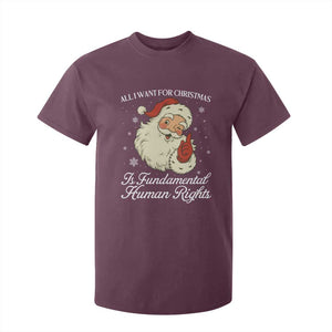 All I Want For Christmas Is Fundamental Human Rights T Shirt For Kid Xmas Supporters Gift TS12 Maroon Print Your Wear
