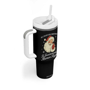 All I Want For Christmas Is Fundamental Human Rights Tumbler With Handle Xmas Supporters Gift - Print Your Wear