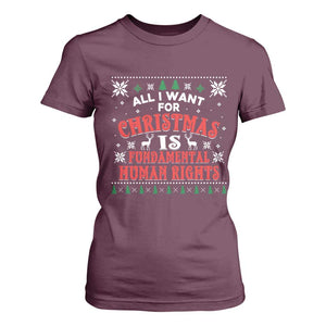 Christmas Gift For Fundamental Human Rights Supporters T Shirt For Women - Print Your Wear