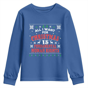 Christmas Gift For Fundamental Human Rights Supporters Youth Sweatshirt TS12 Royal Blue Print Your Wear