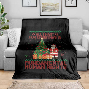 All I Want For Christmas Is Fundamental Human Rights Throw Blanket Equality Activist Gift TS12 Print Your Wear