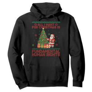 All I Want For Christmas Is Fundamental Human Rights Hoodie Equality Activist Gift TS12 Black Print Your Wear