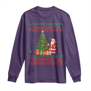 All I Want For Christmas Is Fundamental Human Rights Long Sleeve Shirt Equality Activist Gift - Print Your Wear