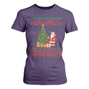 All I Want For Christmas Is Fundamental Human Rights T Shirt For Women Equality Activist Gift - Print Your Wear