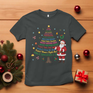Pro Democracy Activist Christmas Tree T Shirt Human Rights Xmas Gift TS12 Dark Heather Print Your Wear