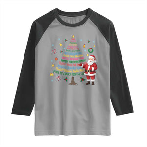 Pro Democracy Activist Christmas Tree Raglan Shirt Human Rights Xmas Gift TS12 Sport Gray Black Print Your Wear