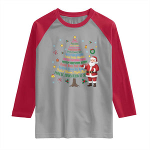 Pro Democracy Activist Christmas Tree Raglan Shirt Human Rights Xmas Gift TS12 Sport Gray Red Print Your Wear