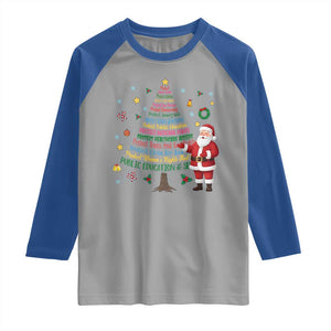 Pro Democracy Activist Christmas Tree Raglan Shirt Human Rights Xmas Gift TS12 Sport Gray Royal Print Your Wear