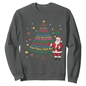 Pro Democracy Activist Christmas Tree Sweatshirt Human Rights Xmas Gift TS12 Dark Heather Print Your Wear