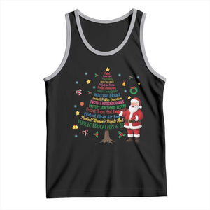 Pro Democracy Activist Christmas Tree Tank Top Human Rights Xmas Gift TS12 Black Athletic Heather Print Your Wear