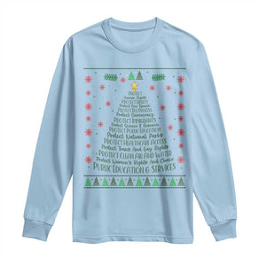 Ugly Activist Christmas Tree Long Sleeve Shirt Human Rights Xmas Gift TS12 Light Blue Print Your Wear
