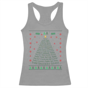 Ugly Activist Christmas Tree Racerback Tank Top Human Rights Xmas Gift TS12 Sport Gray Print Your Wear