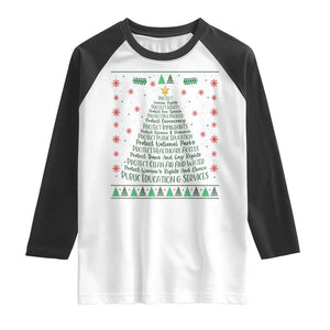 Ugly Activist Christmas Tree Raglan Shirt Human Rights Xmas Gift TS12 White Black Print Your Wear