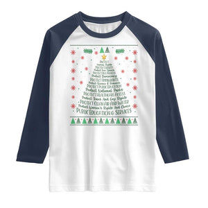 Ugly Activist Christmas Tree Raglan Shirt Human Rights Xmas Gift TS12 White Navy Print Your Wear