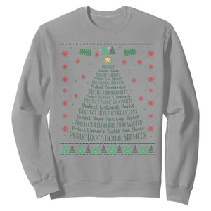 Ugly Activist Christmas Tree Sweatshirt Human Rights Xmas Gift TS12 Sport Gray Print Your Wear