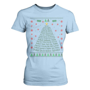 Ugly Activist Christmas Tree T Shirt For Women Human Rights Xmas Gift TS12 Light Blue Print Your Wear